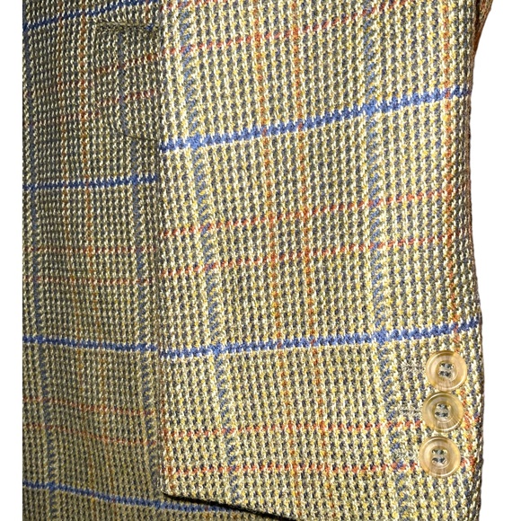 VINTAGE DAKS PURE NEW WOOL 3 BUTTON BLAZER JACKET SZ T42 - Picture 7 of 16